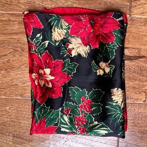 Red Floral Scarf Amaryllis Holly Christmas Square 20"